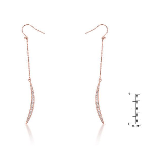 Luna 0.5ct CZ Rose Gold Delicate Moon Drop Earrings - The Best Accessory