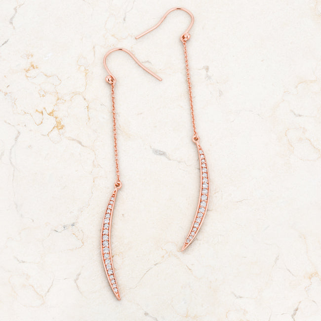 Luna 0.5ct CZ Rose Gold Delicate Moon Drop Earrings - The Best Accessory