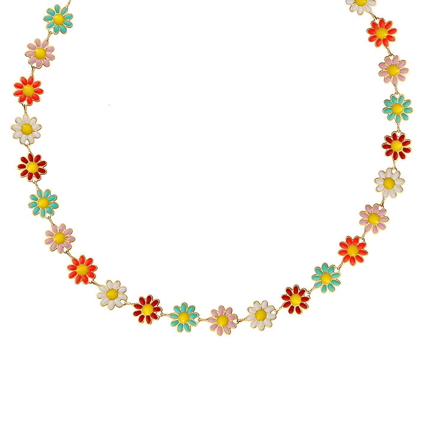 18K gold plated Stainless steel Flowers necklace, Intensity - The Best Accessory