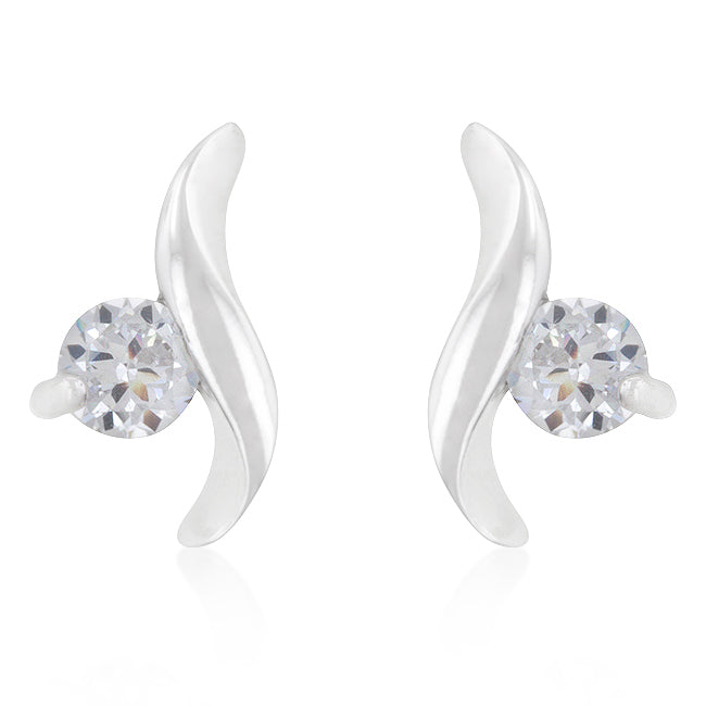 Twisting Solitaire Cubic Zirconia Earrings - The Best Accessory