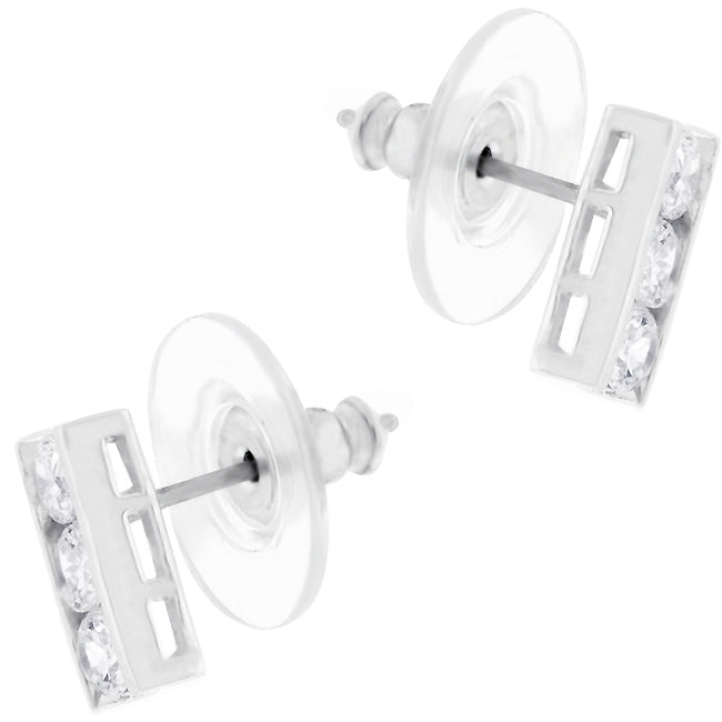 Cubic Zirconia Slate Stud Earrings - The Best Accessory