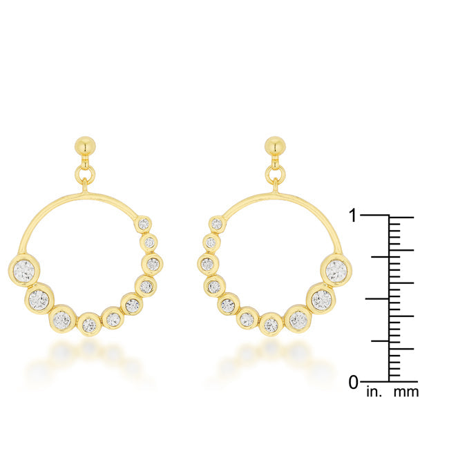 Golden Graduated Cubic Zirconia Circle Earrings - The Best Accessory