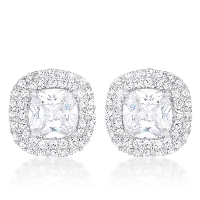 Cushion Pave Stud Earrings - The Best Accessory