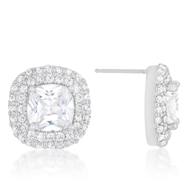Cushion Pave Stud Earrings - The Best Accessory