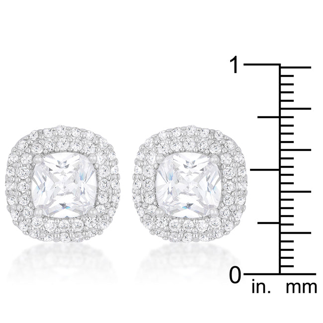 Cushion Pave Stud Earrings - The Best Accessory