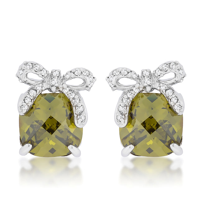 Olivine Drop Earrings with Bow - The Best Accessory