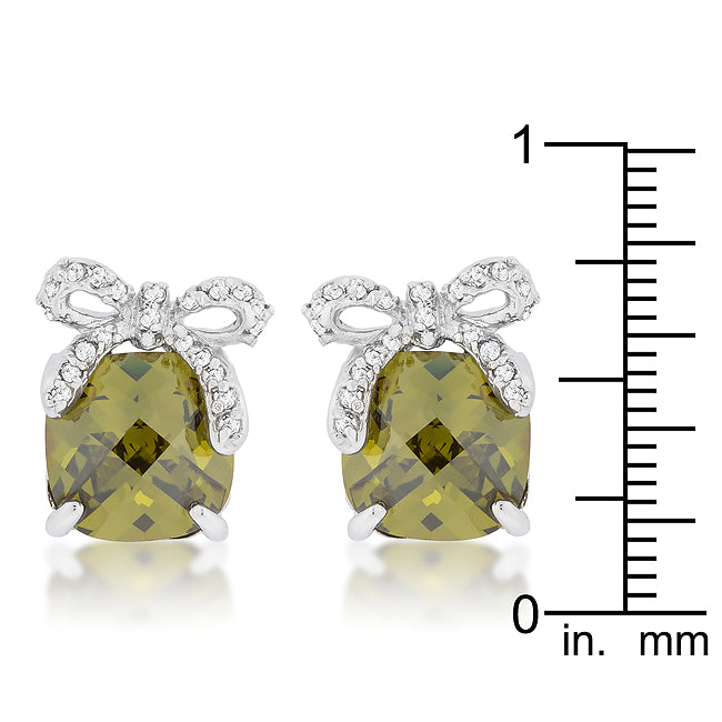 Olivine Drop Earrings with Bow - The Best Accessory