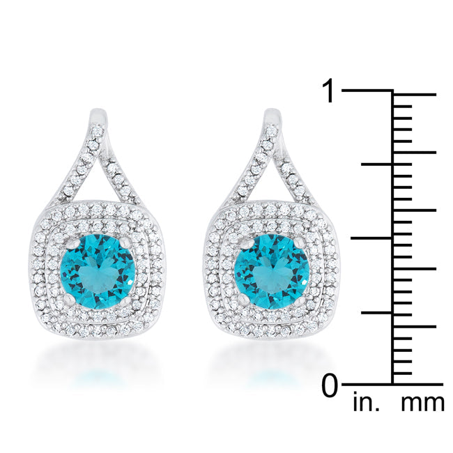 Christal 2.3ct Aqua CZ Rhodium Classic Drop Earrings - The Best Accessory