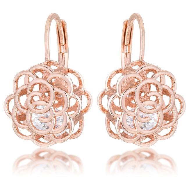 Maya 1.5ct CZ Rose Gold Rose Drop Earrings - The Best Accessory