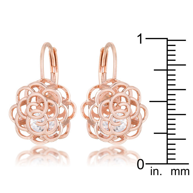 Maya 1.5ct CZ Rose Gold Rose Drop Earrings - The Best Accessory