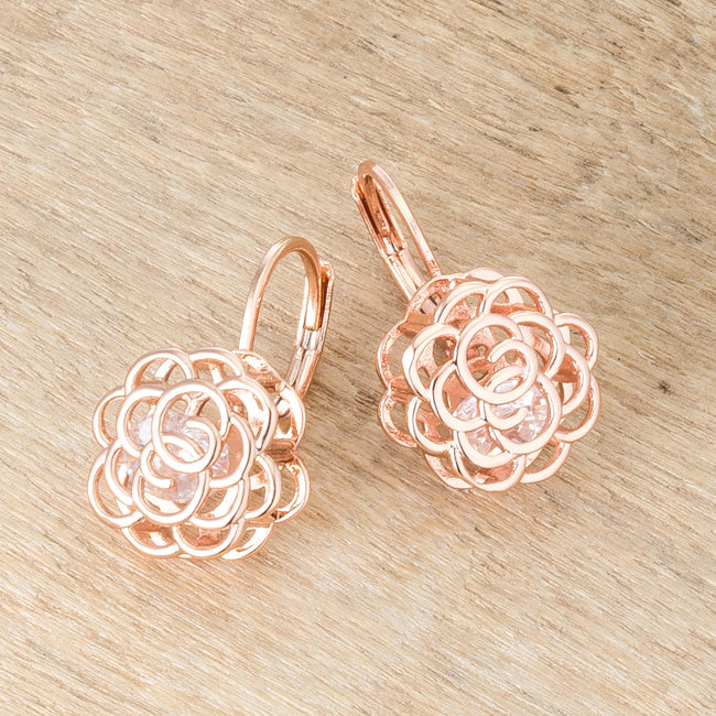 Maya 1.5ct CZ Rose Gold Rose Drop Earrings - The Best Accessory