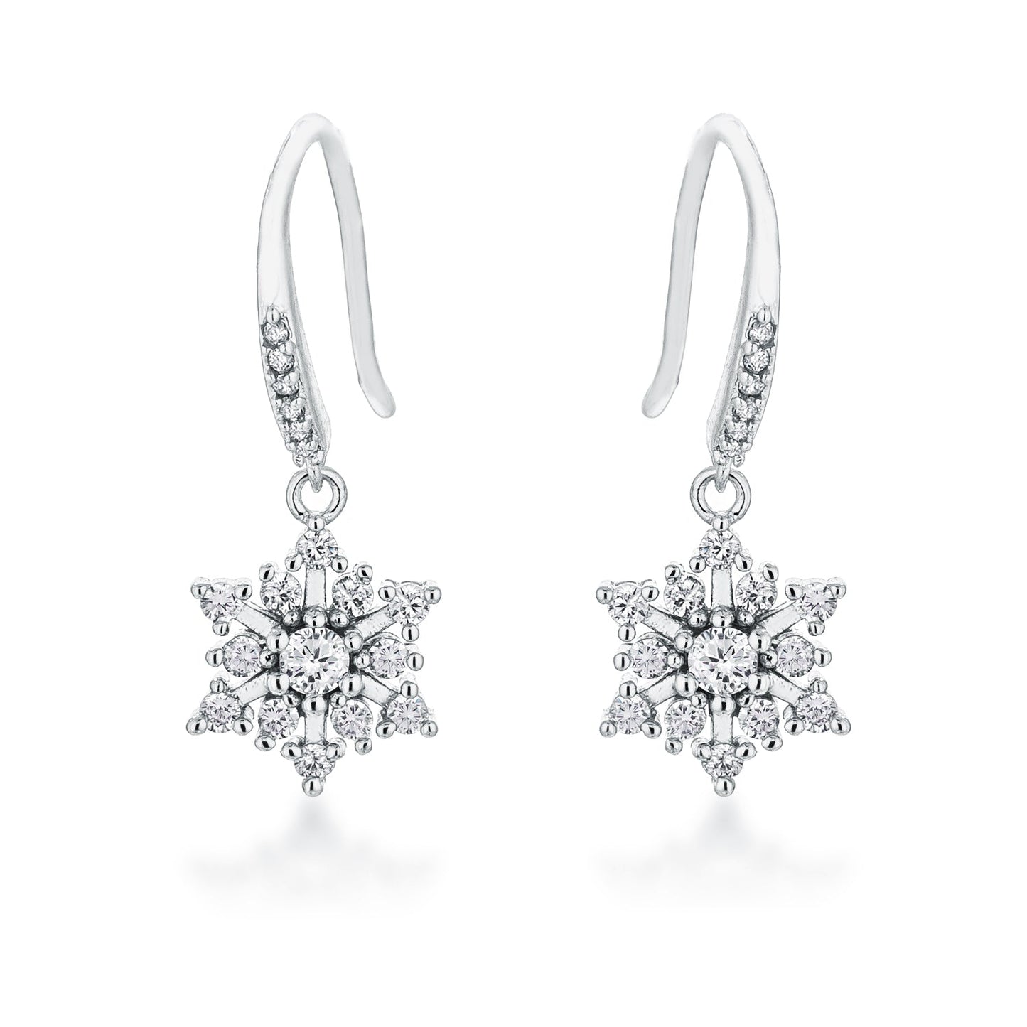 Contemporary Rhodium Plated CZ Earrings - The Best Accessory