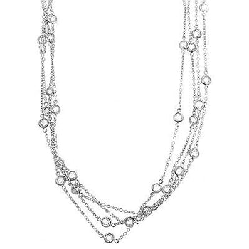 Layered Bezel Rhodium Plated Finish Necklace - The Best Accessory