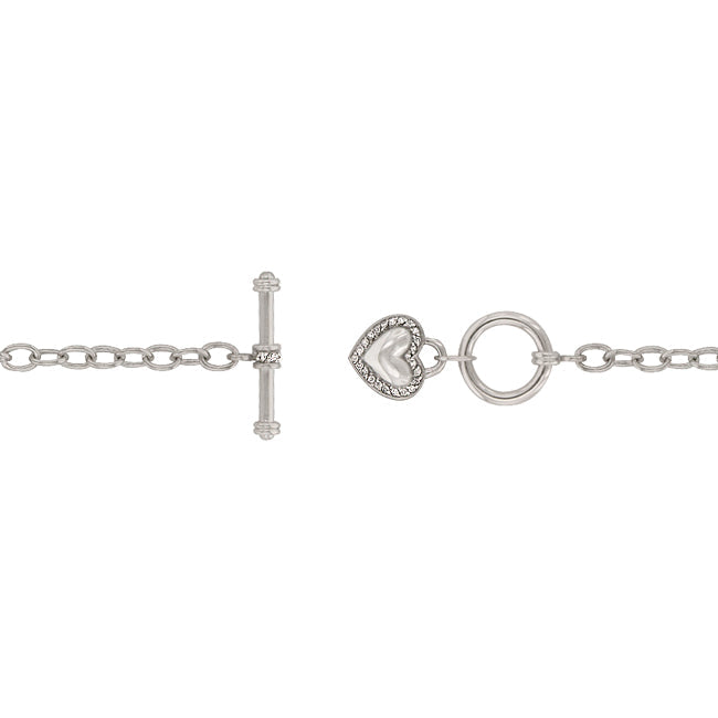 Toggle Pave Heart Necklace - The Best Accessory