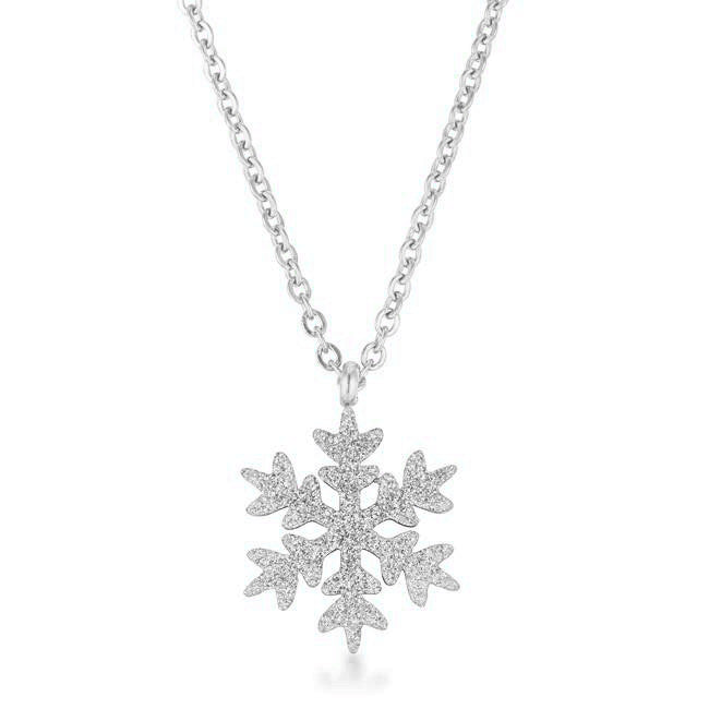 Jenna Stainless Steel Silvertone Snowflake Necklace - The Best Accessory