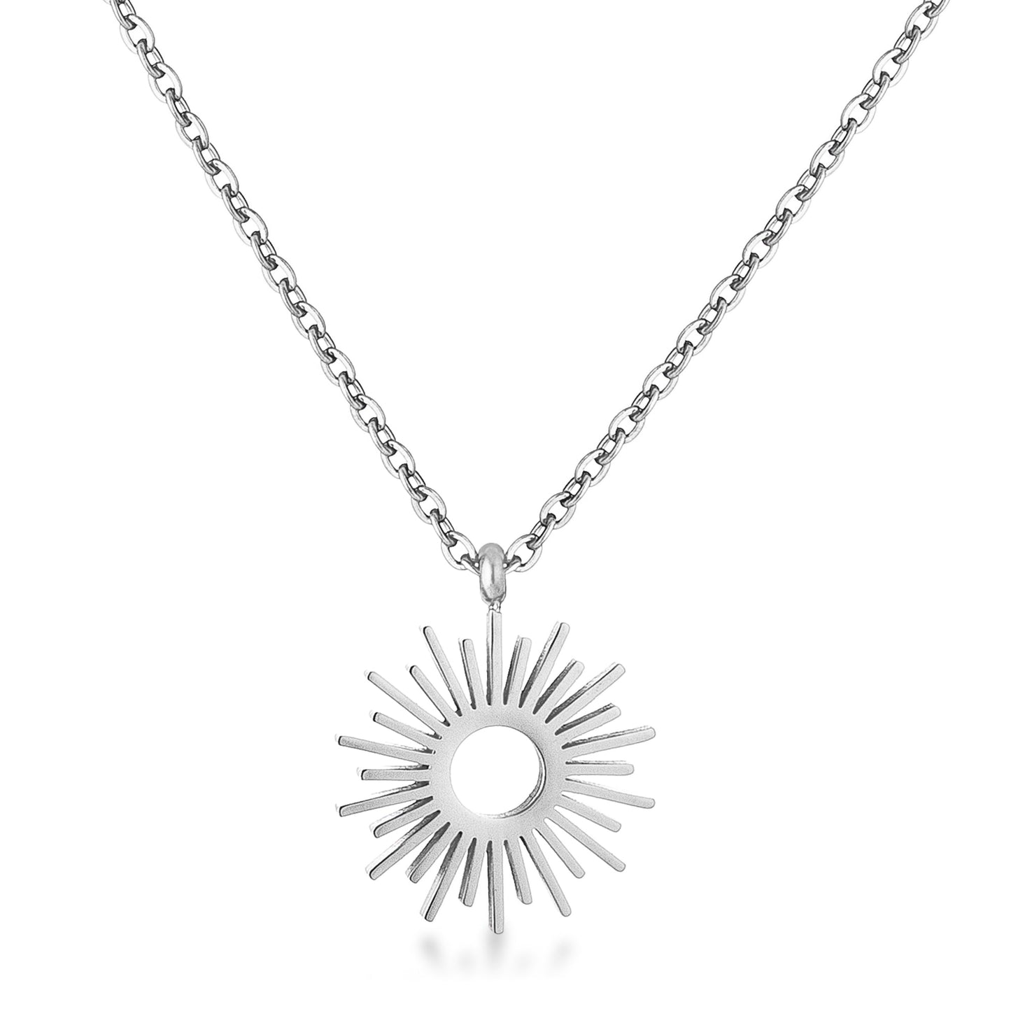 Silvertone Sunburst Necklace - The Best Accessory