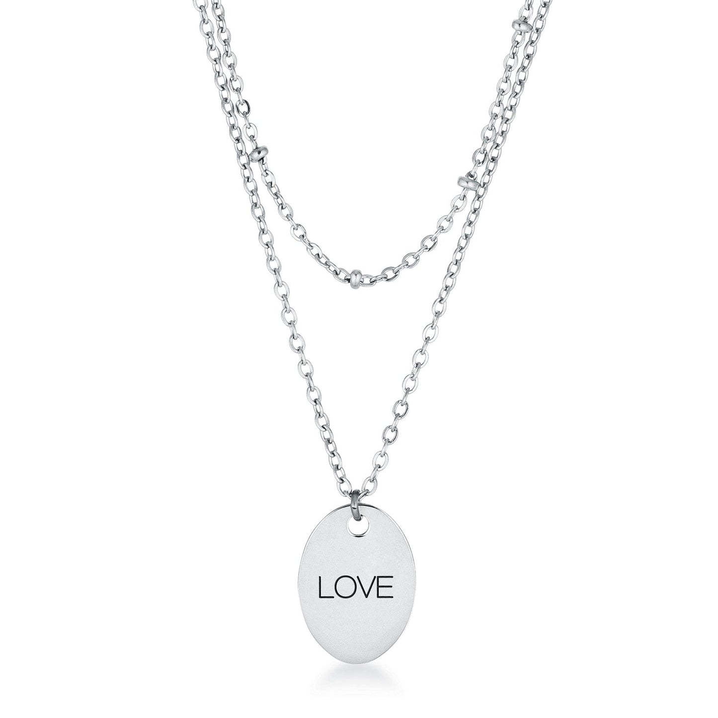 Stainless Steel Double Chain LOVE Necklace - The Best Accessory