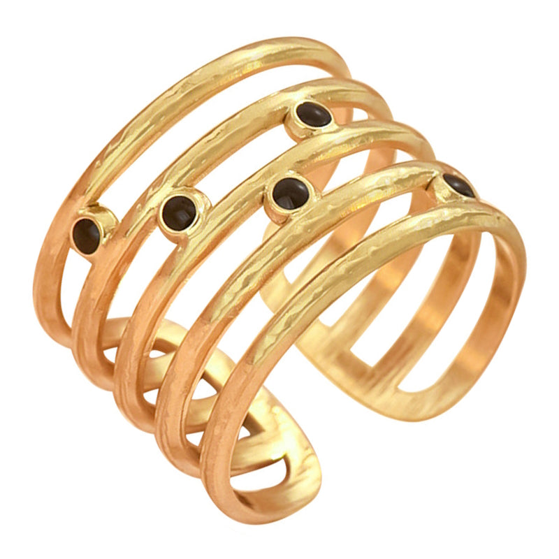 18K gold plated Stainless steel finger ring, Intensity - The Best Accessory