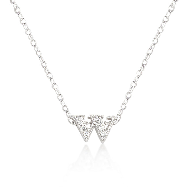 Micro-Pave Initial W Pendant - The Best Accessory