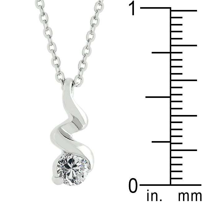 Rhodium Plated Finish Twist Pendant - The Best Accessory
