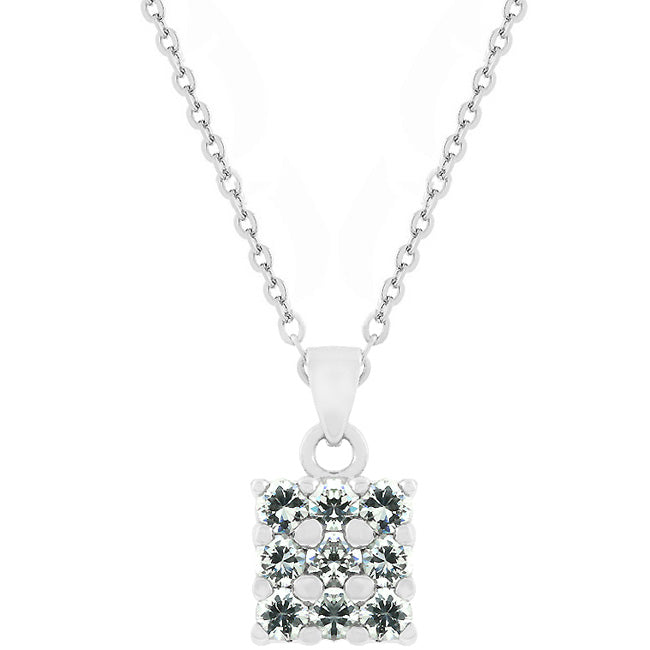 Dual Cubic Zirconia Square Pendant - The Best Accessory