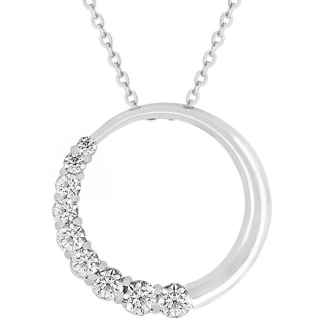 Graduated Cubic Zirconia Circle Pendant - The Best Accessory