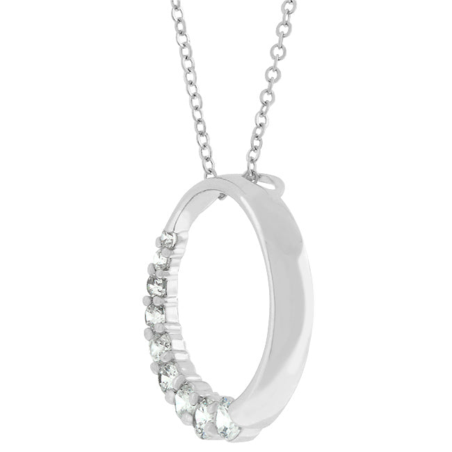 Graduated Cubic Zirconia Circle Pendant - The Best Accessory