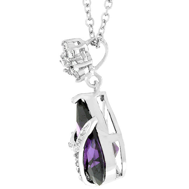 Wrapped Amethyst Purple Cubic Zirconia Pendant - The Best Accessory