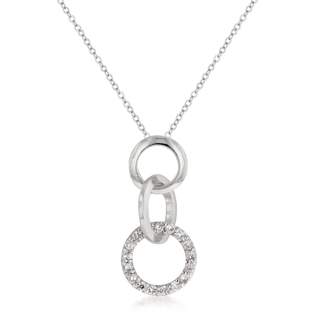 Rhodium Plated Finish Triplet Hoop Pendant - The Best Accessory