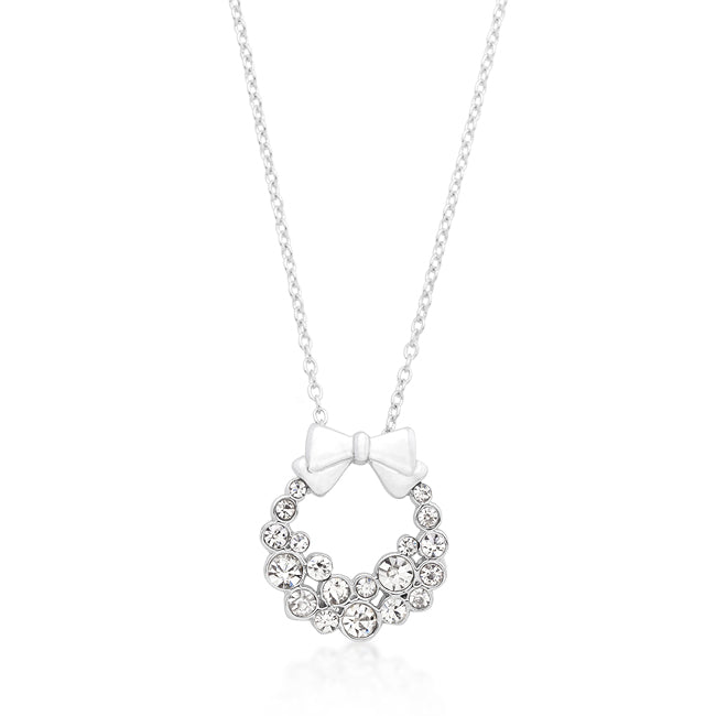 Holiday Wreath Clear Crystal Pendant - The Best Accessory