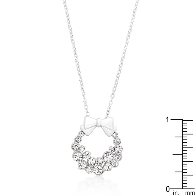 Holiday Wreath Clear Crystal Pendant - The Best Accessory