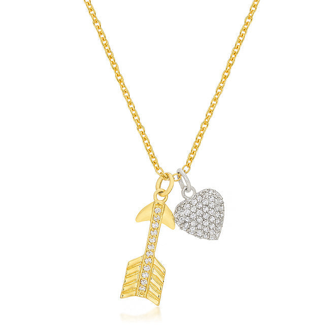 Pave Heart and Arrow Pendant - The Best Accessory