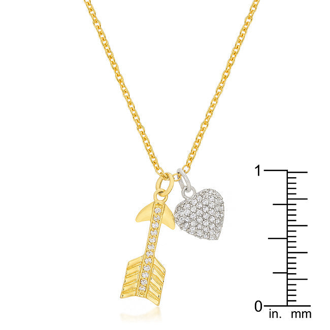 Pave Heart and Arrow Pendant - The Best Accessory