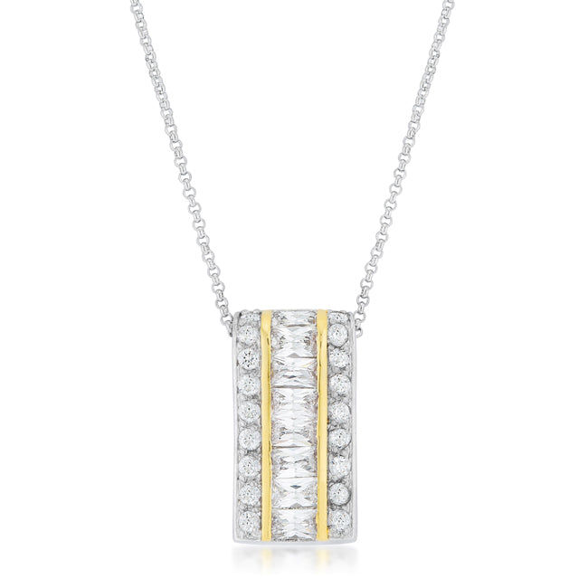 Two-Tone Three Row Hoop Pendant - The Best Accessory