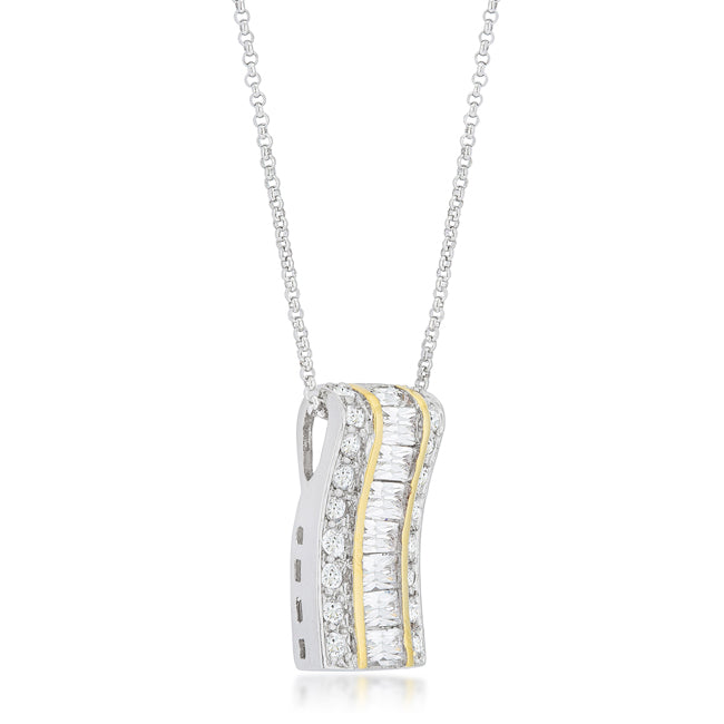 Two-Tone Three Row Hoop Pendant - The Best Accessory