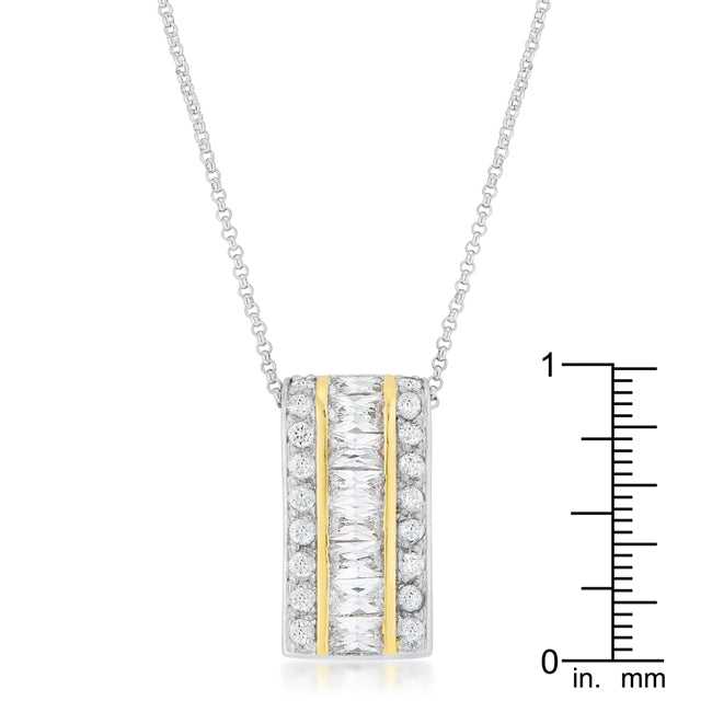 Two-Tone Three Row Hoop Pendant - The Best Accessory