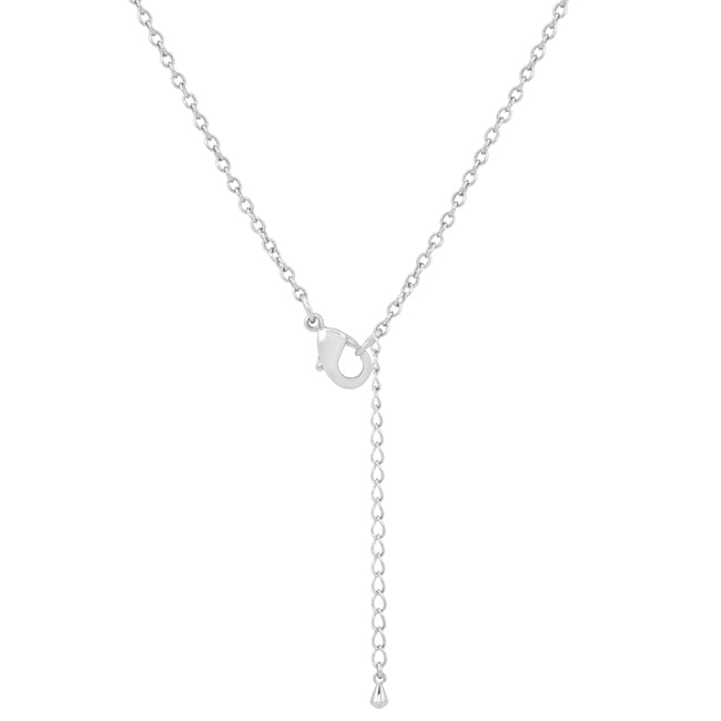 Christal 1.2ct Aqua CZ Rhodium Classic Necklace - The Best Accessory
