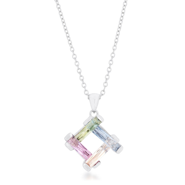 Myra Necklace 10ct Multicolor Rhodium Necklace - The Best Accessory