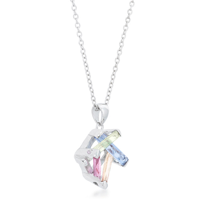 Myra Necklace 10ct Multicolor Rhodium Necklace - The Best Accessory