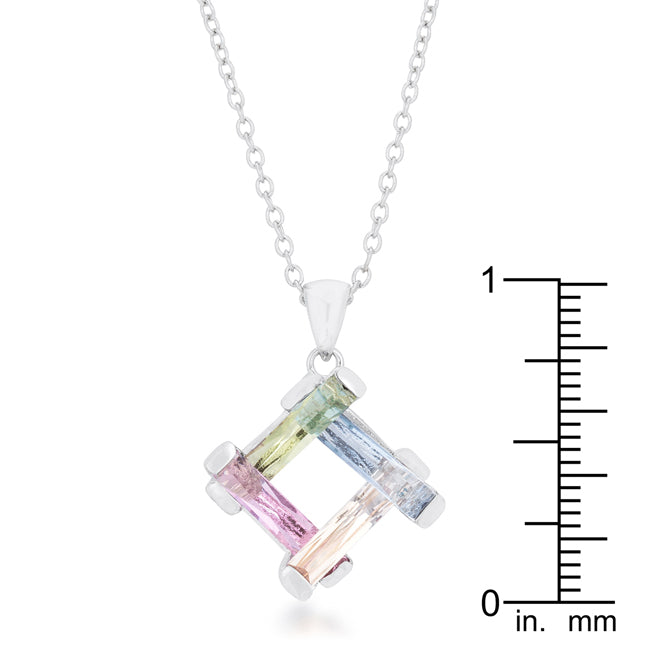 Myra Necklace 10ct Multicolor Rhodium Necklace - The Best Accessory