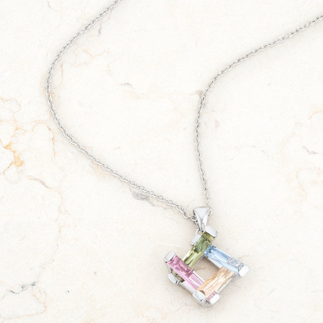 Myra Necklace 10ct Multicolor Rhodium Necklace - The Best Accessory