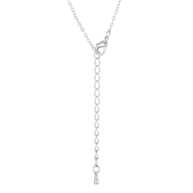 Rhodium Necklace with CZ Disk Pendant - The Best Accessory