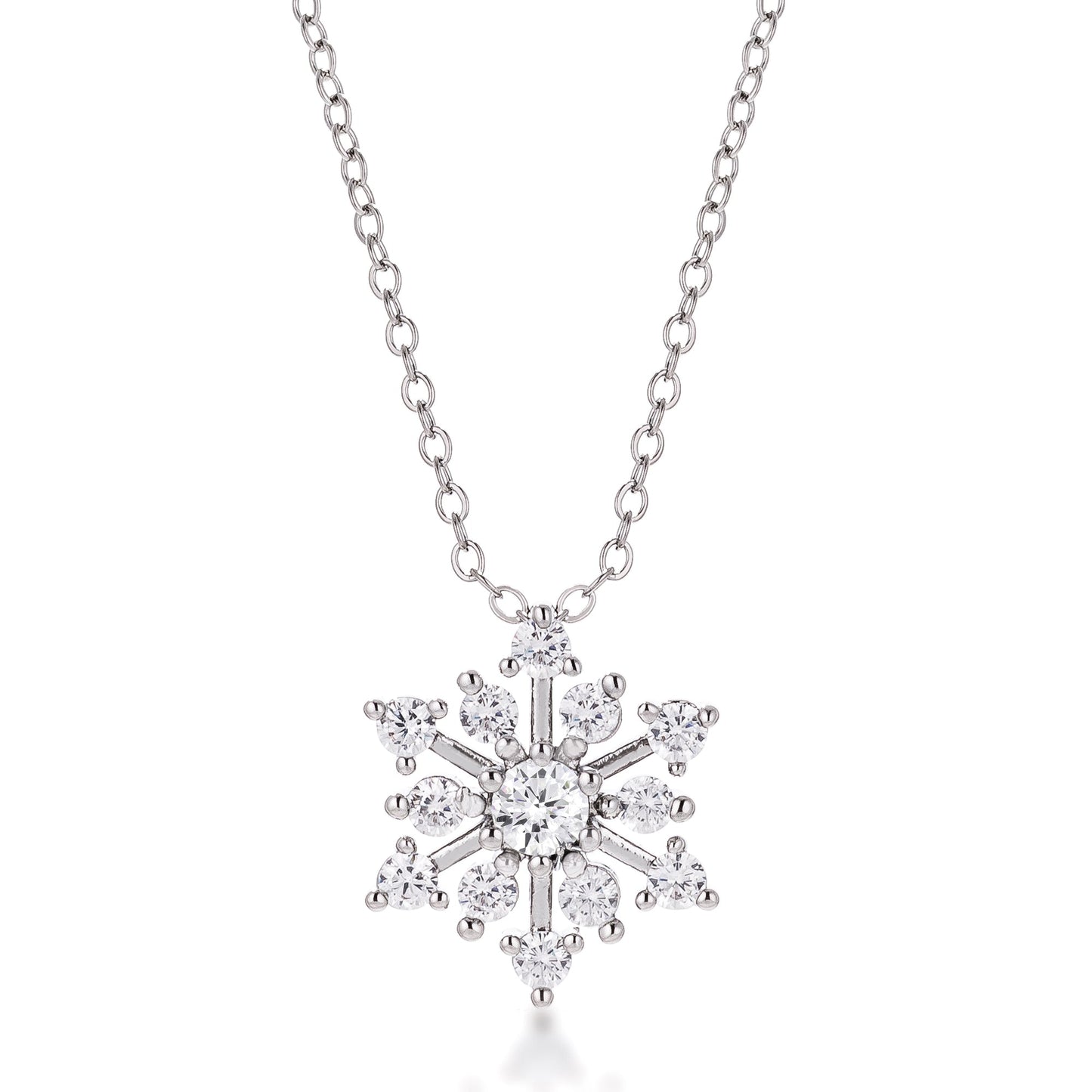 Contemporary CZ Snowflake Necklace - The Best Accessory