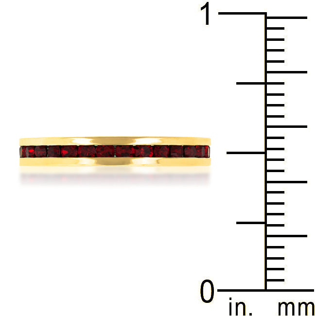 Stylish Stackables with Garnet in Gold Crystal Ring - The Best Accessory