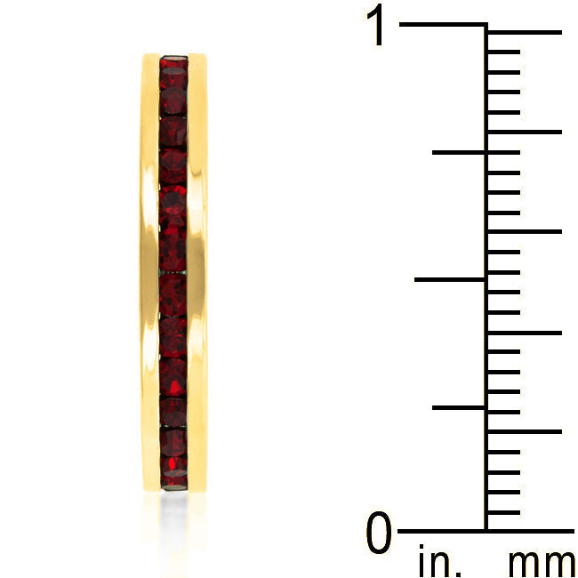 Stylish Stackables with Garnet in Gold Crystal Ring - The Best Accessory