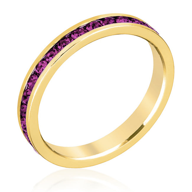 Stylish Stackables with Purple Crystal Ring - The Best Accessory