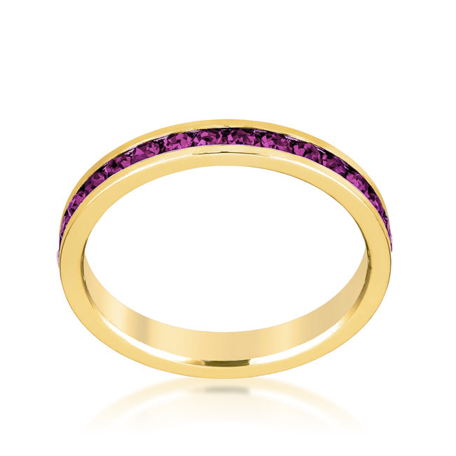 Stylish Stackables with Purple Crystal Ring - The Best Accessory