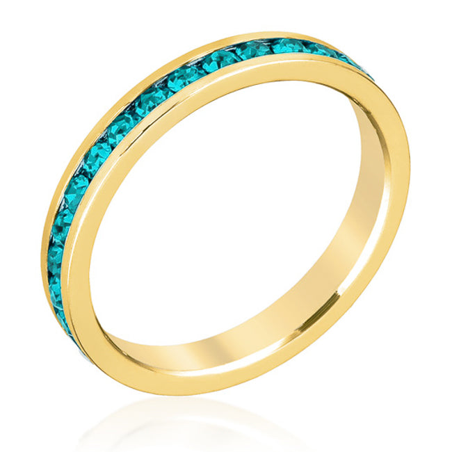 Stylish Stackables Turquoise Crystal Gold Ring - The Best Accessory