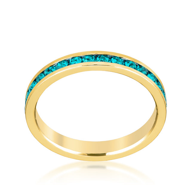 Stylish Stackables Turquoise Crystal Gold Ring - The Best Accessory