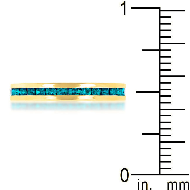 Stylish Stackables Turquoise Crystal Gold Ring - The Best Accessory